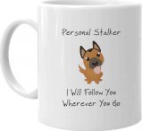 Koszulkowy Personal stalker - kubek na prezent dla miłośnika psów 1