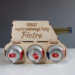 Koszulkowy Produkt personalizowany - Sprzęt wystrzałowego taty (imię) - czołg na piwo z grawerem 4