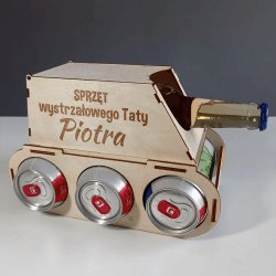 Koszulkowy Produkt personalizowany - Sprzęt wystrzałowego taty (imię) - czołg na piwo z grawerem 5