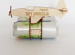 Koszulkowy Produkt personalizowany - Piwolot taty (imię) - samolot na piwo z grawerem 2