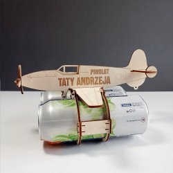 Koszulkowy Produkt personalizowany - Piwolot taty (imię) - samolot na piwo z grawerem 4