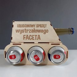 Koszulkowy Urodzinowy sprzęt wystrzałowego faceta - czołg na piwo z grawerem 4