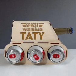 Koszulkowy Sprzęt wystrzałowego taty - czołg na piwo z grawerem 4
