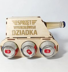 Koszulkowy Sprzęt wystrzałowego dziadka - czołg na piwo z grawerem 2
