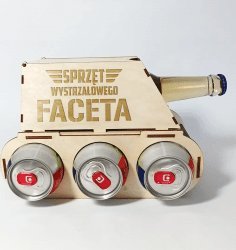 Koszulkowy Sprzęt wystrzałowego faceta - czołg na piwo z grawerem na prezent 2