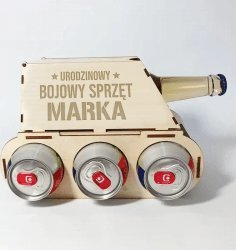 Koszulkowy Produkt personalizowany - Urodzinowy bojowy sprzęt (imię) - czołg z grawerem na prezent 2