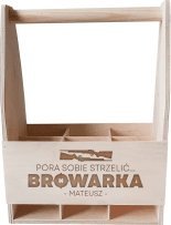 Koszulkowy Pora sobie strzelić browarka + imię - produkt personalizowany - nosidło na piwo z grawerem na prezent 1