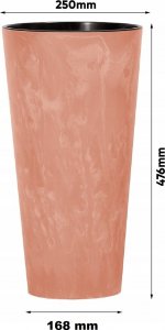 Prosperplast Tubus Slim Vaso Per Piante Effetto Cemento – 38x20x20 Cm, Design Sottile, Colore Cemento, Per Interni Ed Esterni