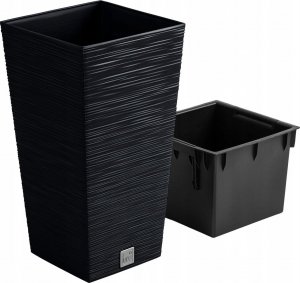 Prosperplast Doniczka na kwiaty Donica Furu DFSH240 Antracytowa 3