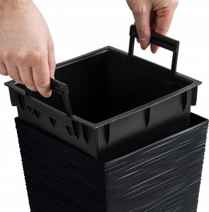 Prosperplast Doniczka na kwiaty Donica Furu DFSH240 Antracytowa 4