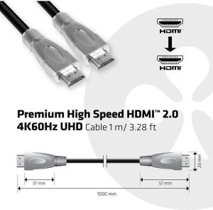 Kabel Club 3D HDMI - HDMI 1m czarny (CAC-1311) 3