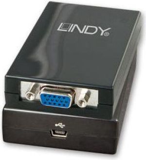Adapter USB Lindy miniUSB - VGA Czarny (42744) 1