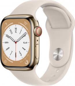 Smartwatch Apple Watch 8 GPS + Cellular 41mm Gold Stainless Steel Sport Beżowy  (MNJC3FD/A) 1