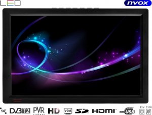 Odtwarzacz przenośny Nvox Telewizor LED 14cali HDMI VGA USB SD AV PVR DVB-T/T2 MPEG-4/2 12V 230V (NVOX DVB14T) 1