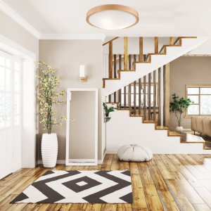 Lampa sufitowa Lamkur Plafon drewniany dębowy LED 3-punktowy wypukły 47cm 2