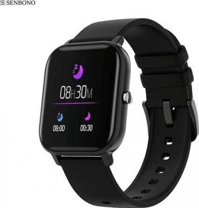 Smartwatch Senbono Senbono smartwatch wododporność ip67 wyświetlacz 1,7 monitoring serca+funkcje sportowe p8 black 1
