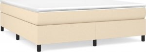 vidaXL Łóżko kontynentalne, kremowe, tapicerowane tkaniną, 180x200 cm 2