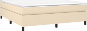 vidaXL Łóżko kontynentalne, kremowe, tapicerowane tkaniną, 180x200 cm 3