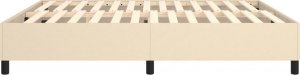 vidaXL Łóżko kontynentalne, kremowe, tapicerowane tkaniną, 180x200 cm 6