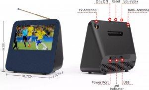 Odtwarzacz przenośny XFA Mini telewizor przenośny 7" DVB-T2 DAB+ FM H.265 Z 6