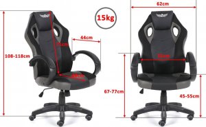 Fotel Nordhold Ullr czarno-biały 15