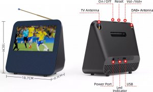Telewizor XFA Mini telewizor przenośny 7" DVB-T2 H.265 Granatowy 4