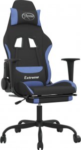 Fotel vidaXL czarno-niebieski z podnóżkiem (345487) 1