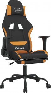 Fotel vidaXL czarno-pomarańczowy z podnóżkiem (345485) 1