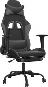 Fotel vidaXL czarno-szary z podnóżkiem (345415) 1