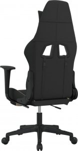 Fotel vidaXL Obrotowy fotel gamingowy z podnóżkiem, czarno-kremowy, tkanina 5