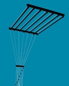 Suszarka na pranie Familia SUSZARKA SUFITOWA Łazienka Balkon 7pr/140cm CZARNA 2