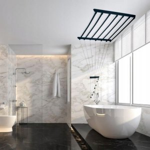 Suszarka na pranie Familia SUSZARKA SUFITOWA ŁAZIENKA BALKON 100cm 7pr CZARNA 6