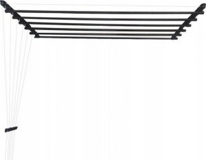 Suszarka na pranie Familia SUSZARKA SUFITOWA Łazienka Balkon 6pr/130cm CZARNA 2
