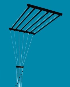 Suszarka na pranie Familia SUSZARKA SUFITOWA Łazienka Balkon 6pr/150cm CZARNA 2