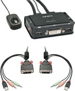 Przełącznik Lindy DVI KVM Switch 2 Port Compact USB 2 Audio USB 2 Audio/Mikr. - 42341 1