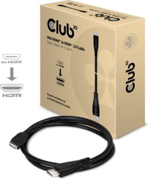 Kabel Club 3D HDMI Mini - HDMI 1m czarny (CAC-1350) 1