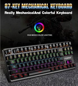 Forev FOREV KLAWIATURA MECHANICZNA SZARA PODŚWIETLANA GAMING FV-Q301 5