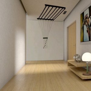 Suszarka na pranie Familia SUSZARKA SUFITOWA ŁAZIENKA BALKON 120cm 5pr CZARNA 5