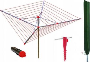 Suszarka na pranie SUSZARKA OGRODOWA JUPITER 50m + KOTWA + POKROWIEC 3