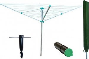 Suszarka na pranie SUSZARKA OGRODOWA JUPITER 50m + KOTWA + POKROWIEC 4