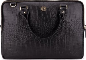 Torba Solier Gold for Women Torba na laptopa 13,3'' skórzana  SOLIER czarna FL26 Alcamo 2