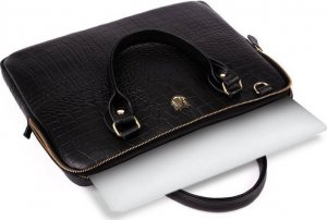 Torba Solier Gold for Women Torba na laptopa 13,3'' skórzana  SOLIER czarna FL26 Alcamo 3