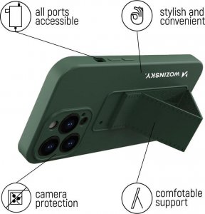 Wozinsky Wozinsky Kickstand Case silikonowe etui z podstawką etui Xiaomi Redmi Note 11S / Note 11 czarne 2