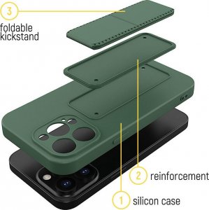 Wozinsky Wozinsky Kickstand Case silikonowe etui z podstawką etui Xiaomi Redmi Note 11S / Note 11 czarne 3