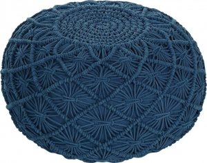 Beliani Puf Makrama ⌀ 50 Cm Granatowy Berkane! 3