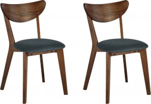 Beliani Zestaw 2 krzeseł do jadalni ciemne drewno ERIE! 2