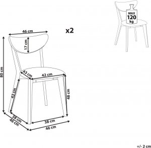 Beliani Zestaw 2 krzeseł do jadalni ciemne drewno ERIE! 10