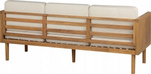Beliani Sofa trzyosobowa z drewna akacjowego z białymi poduszkami BARATTI! 5