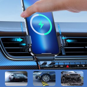 Joyroom Joyroom automatyczny uchwyt samochodowy ładowarka indukcyjna 15W Qi na kratkę wentylacyjną nawiew czarny (JR-ZS298 air vent) 7