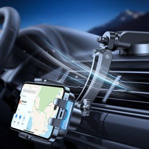 Joyroom Joyroom automatyczny uchwyt samochodowy ładowarka indukcyjna 15W Qi na szybę kokpit deskę czarny (JR-ZS298 dash) 13